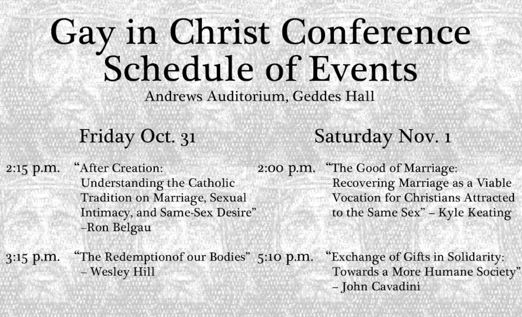 Gay in Christ Conference Sched