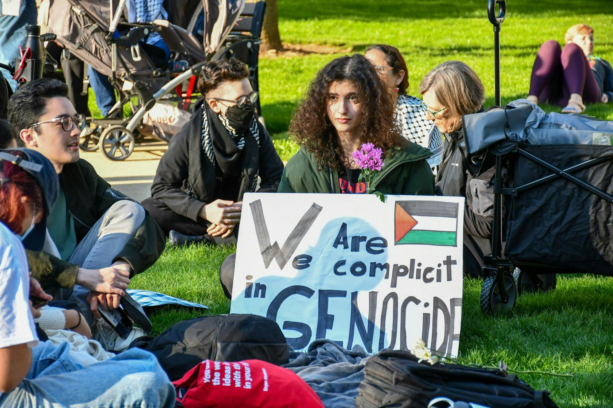 20240425, Evening with Fr. Jenkins, Gray Nocjar, Palestine Protest.jpg