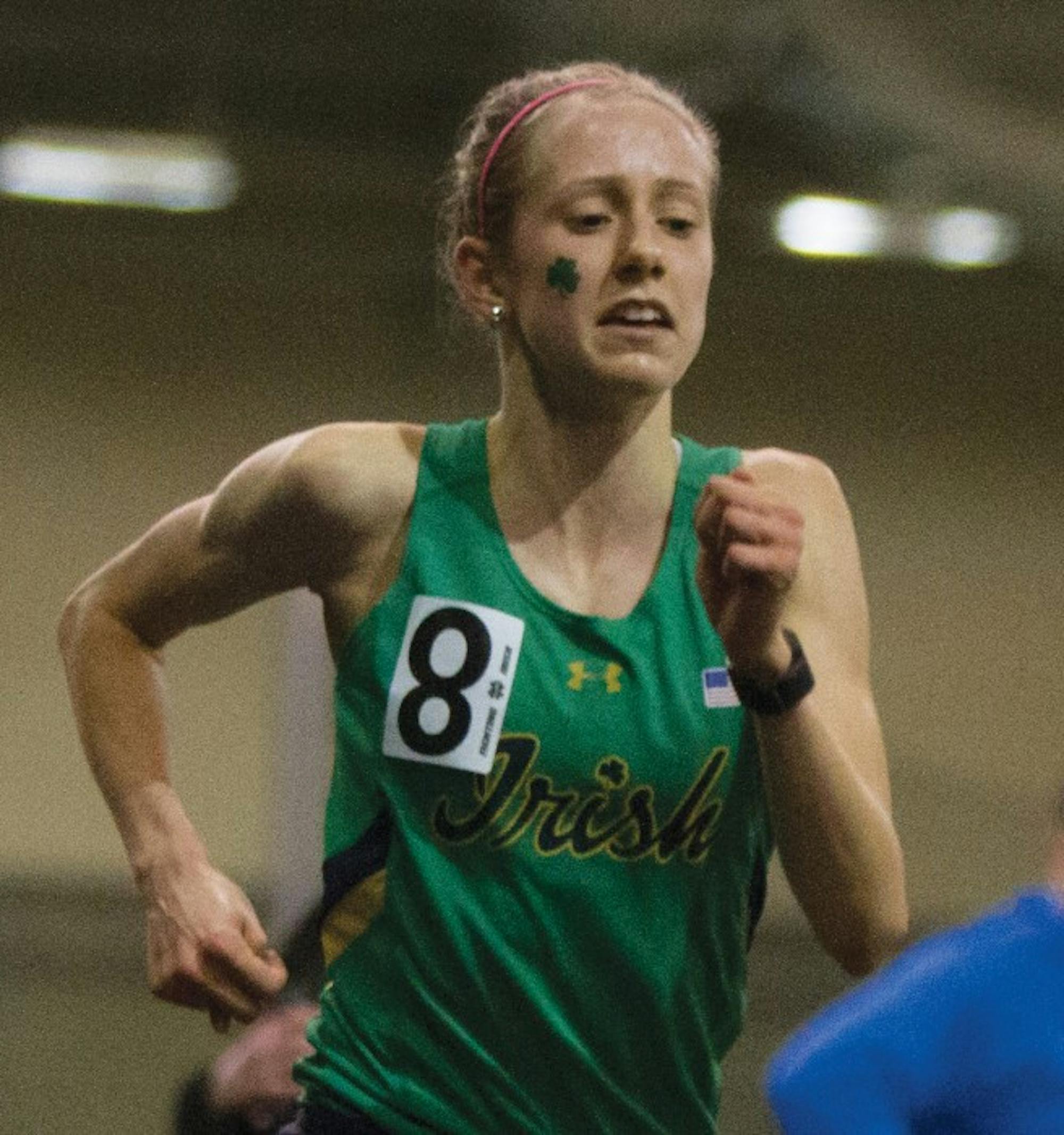 Irish sophomore Anna Rohrer competes in the 3,000-meter race at Loftus Sports Complex on Saturday.