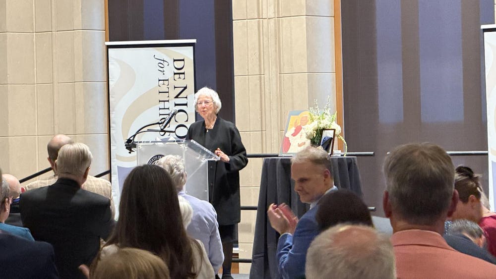 Mary Louise Solomon provides a speech on her late husband