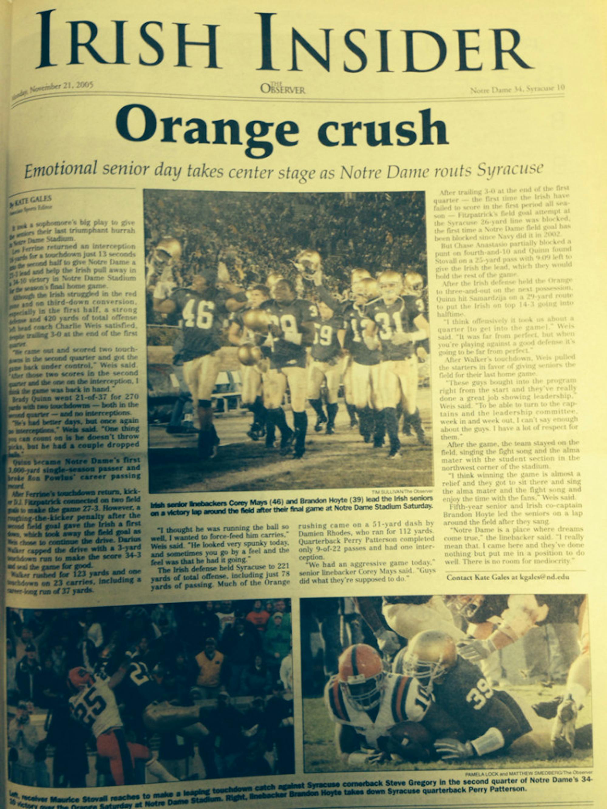 The Observer from Nov. 21, 2005.