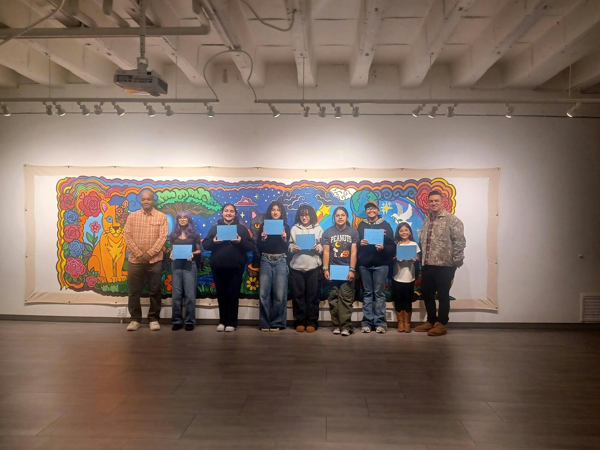 Plaques provided to student artists for showcase