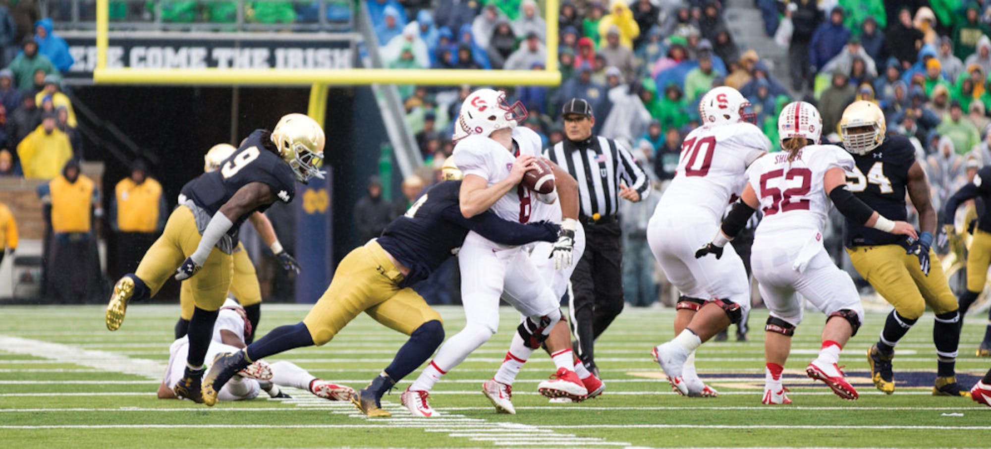 No 8 20141004, 2014-2015, 20141004, Football, Kevin Song, Notre Dame Stadium, Trumbetti, vs Stanford
