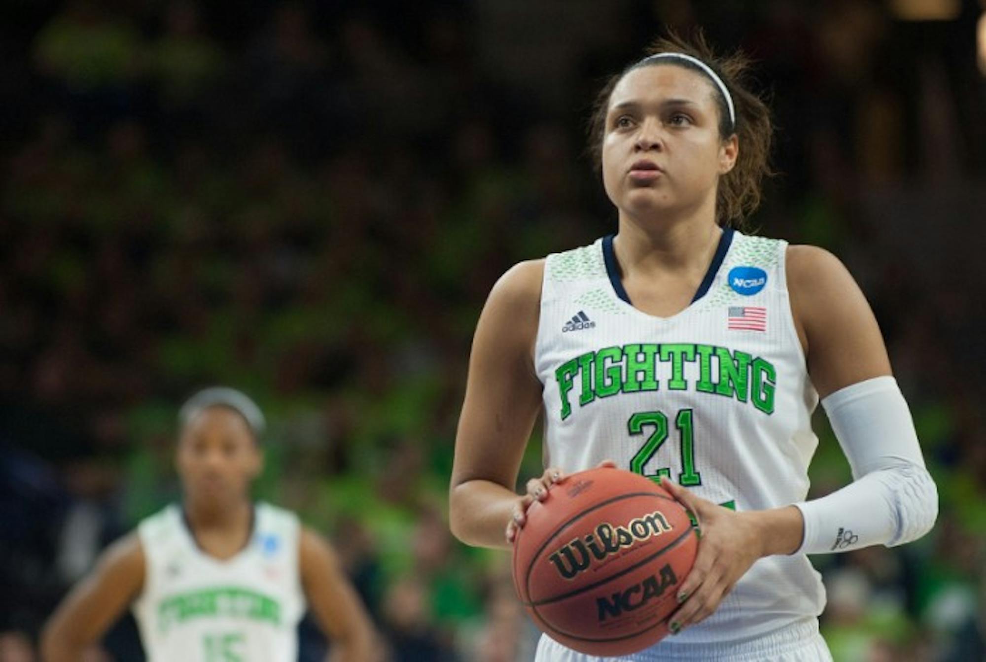 Former Irish guard Kayla McBride prepares to take a free throw against Baylor during Notre Dame's 88-69 win March 31. McBride was selected with the third overall pick in this year's WNBA draft.