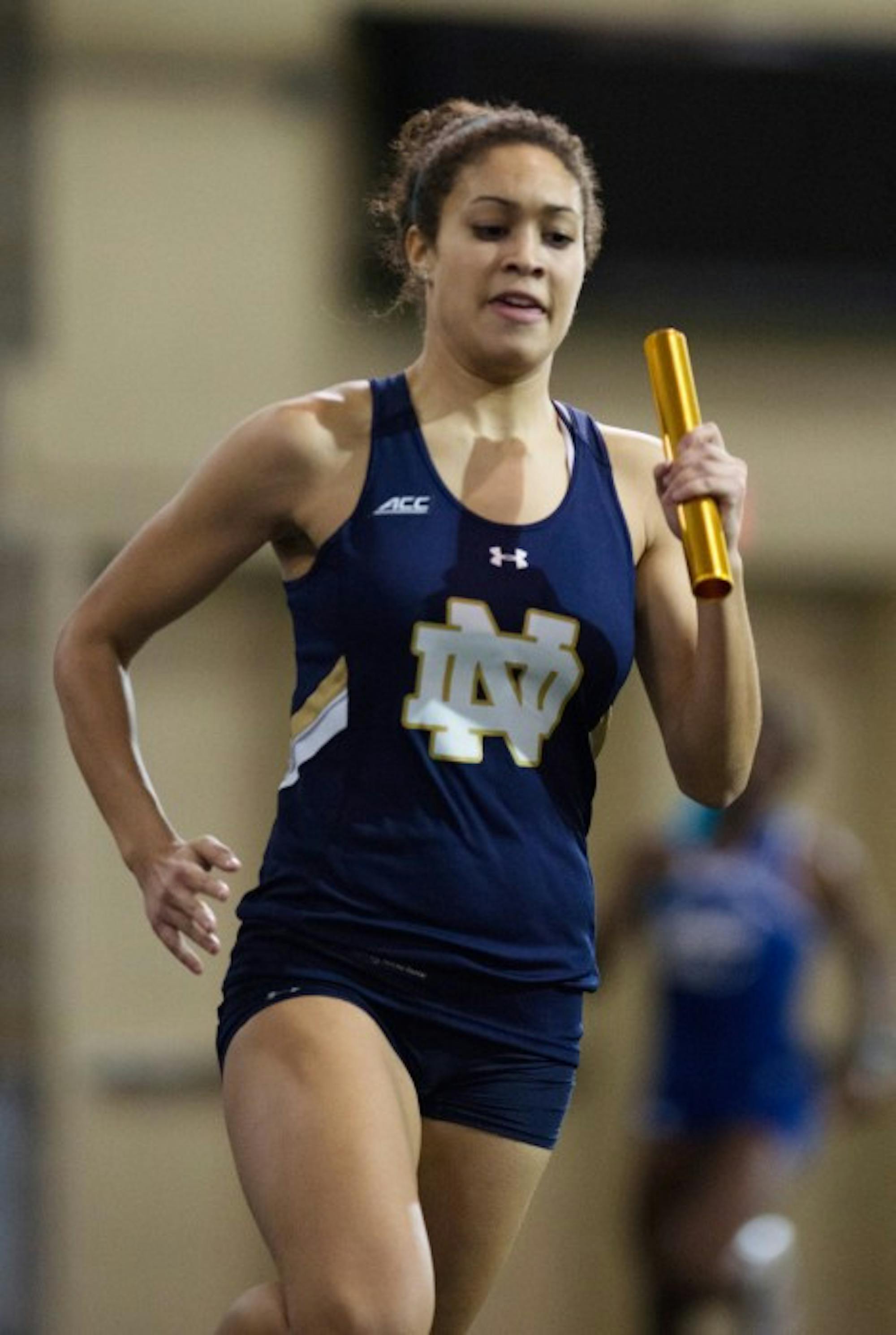 Sophomore Jordan Snead competes during the Notre Dame Invitational at Loftus Sports Center on Jan. 24. Snead won the 400-meter dash with a time of  56.39 seconds on Friday at home.