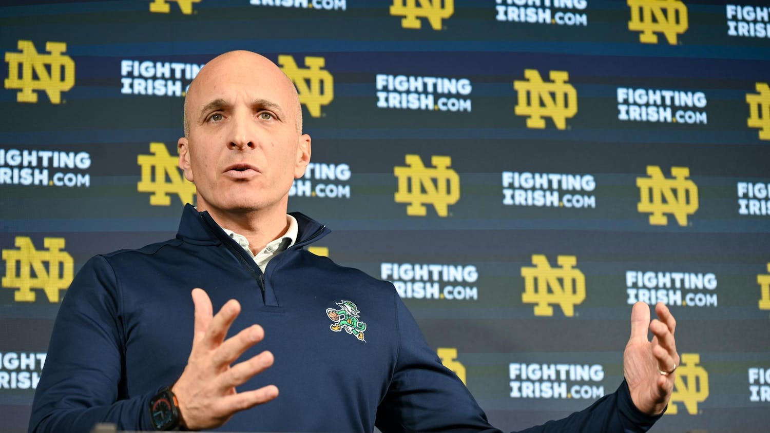 20251209, Gray Nocjar, Hammes Auditorium, Joyce Athletic and Convocation Center, Pete Bevacqua press conference-8.jpg