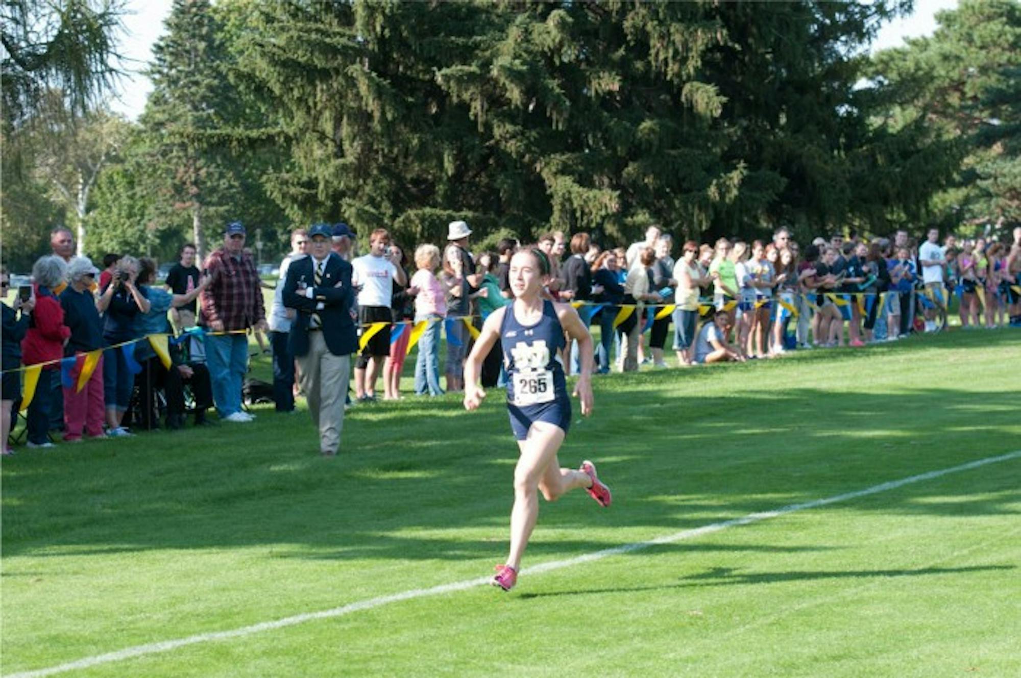 Irish junior Molly Seidel races last fall at the National Catholic Championships. Seidel was named the Most Valuable XXXXXX at the ACC championships this weekend.