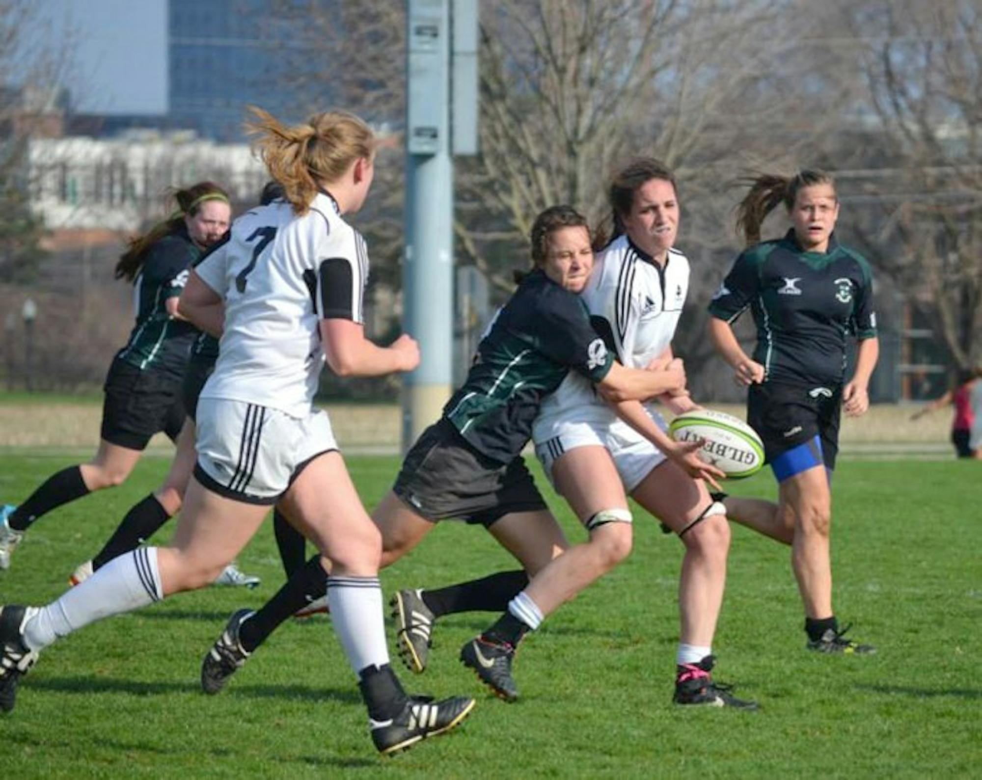 The Notre Dame women’s rugby club is a Division I club sport and competes against teams in the Big Ten.