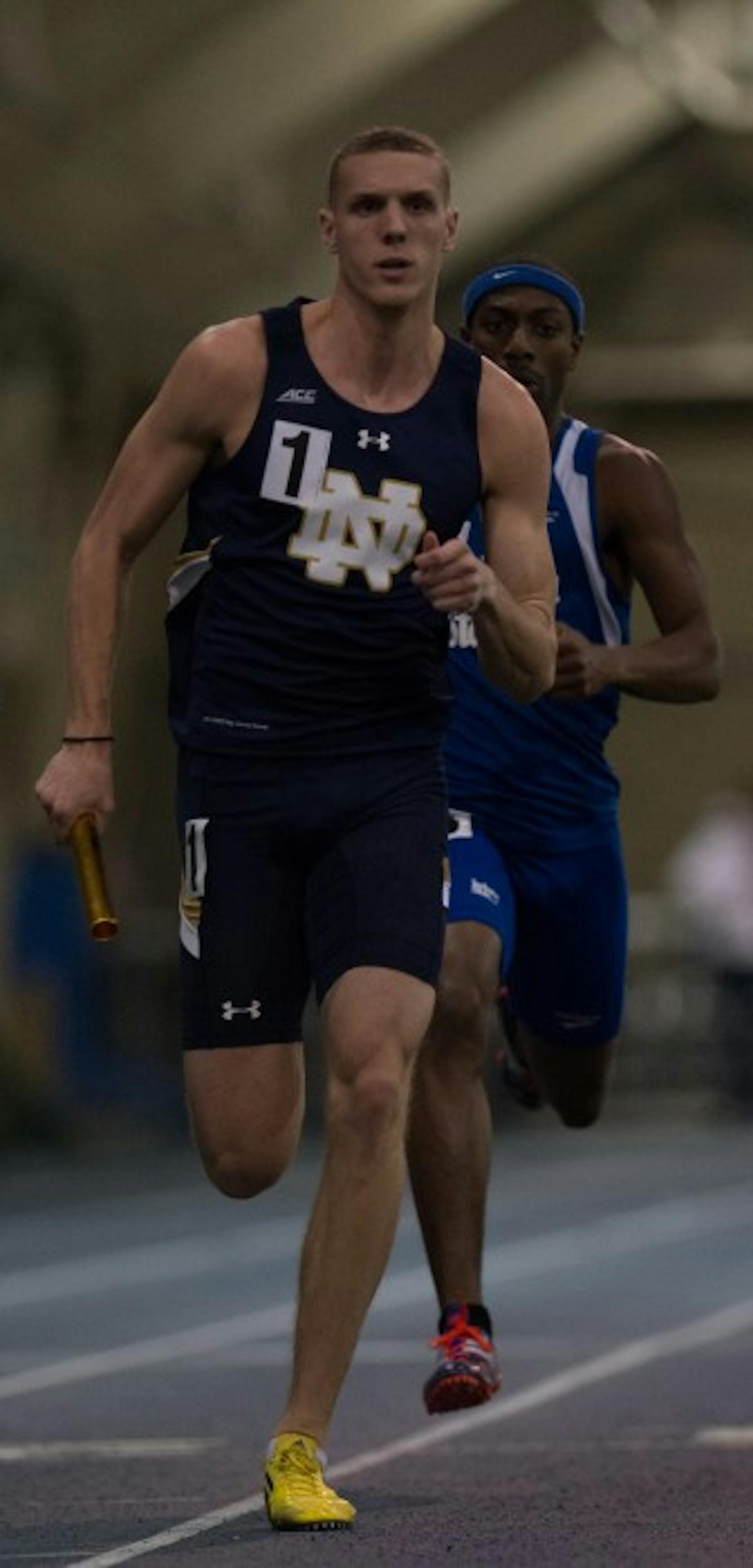 Senior Chris Giesting competes during the Notre Dame Invitational 600m on January 24 at Loftus Sports Center.