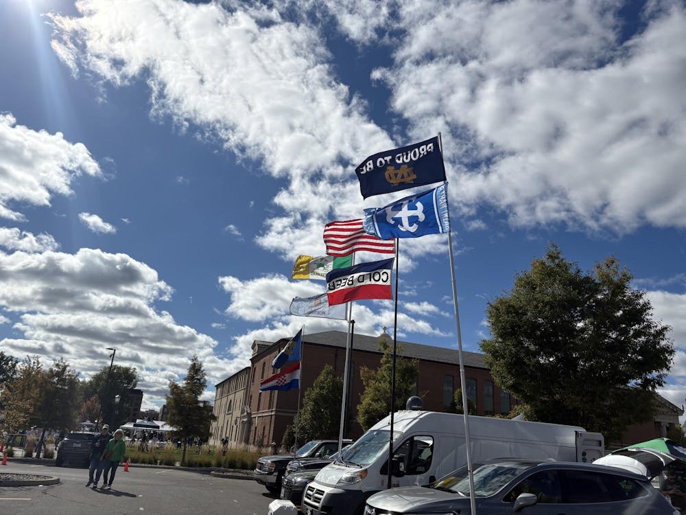 Tailgate flags shown and flown of alumni members