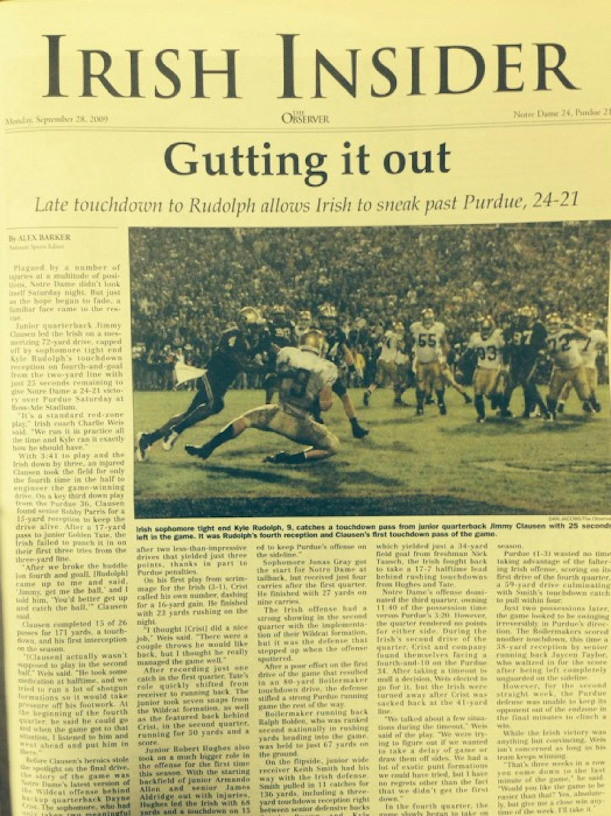 The Observer from Sept. 28, 2009.