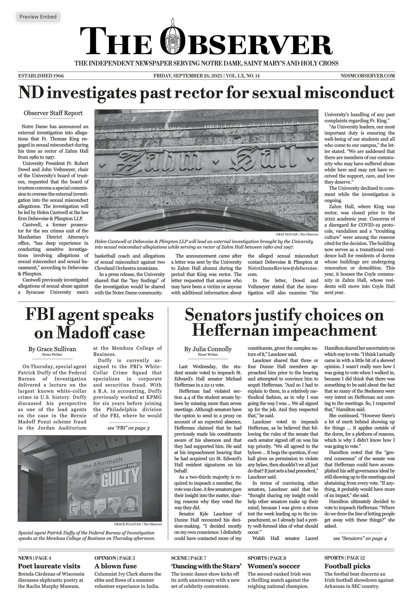 Front page: September 26, 2025