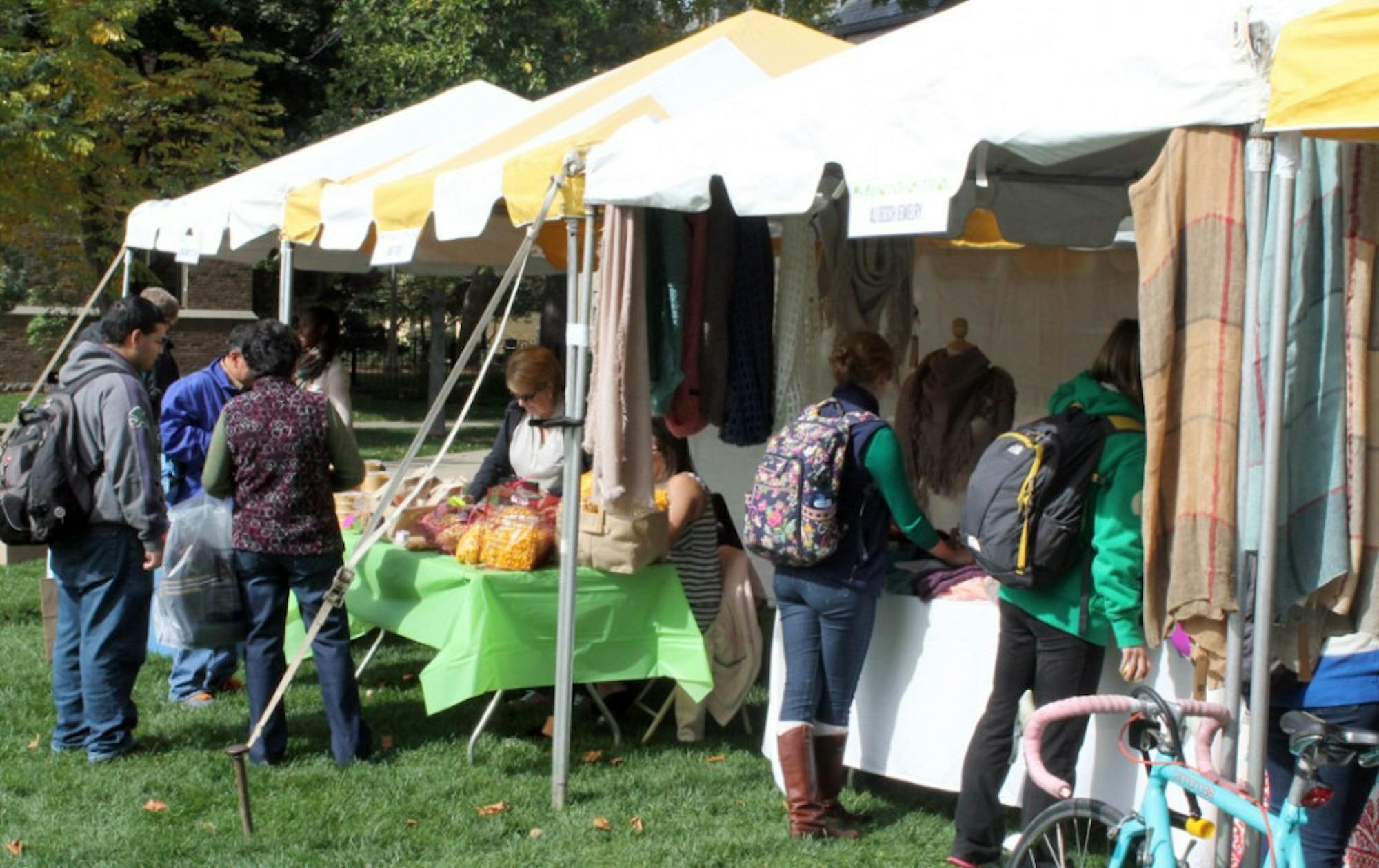 Student Government sponsored Quad Markets on Oct. 10 on North Quad. Local vendors sold goods ranging from accessories to produce.