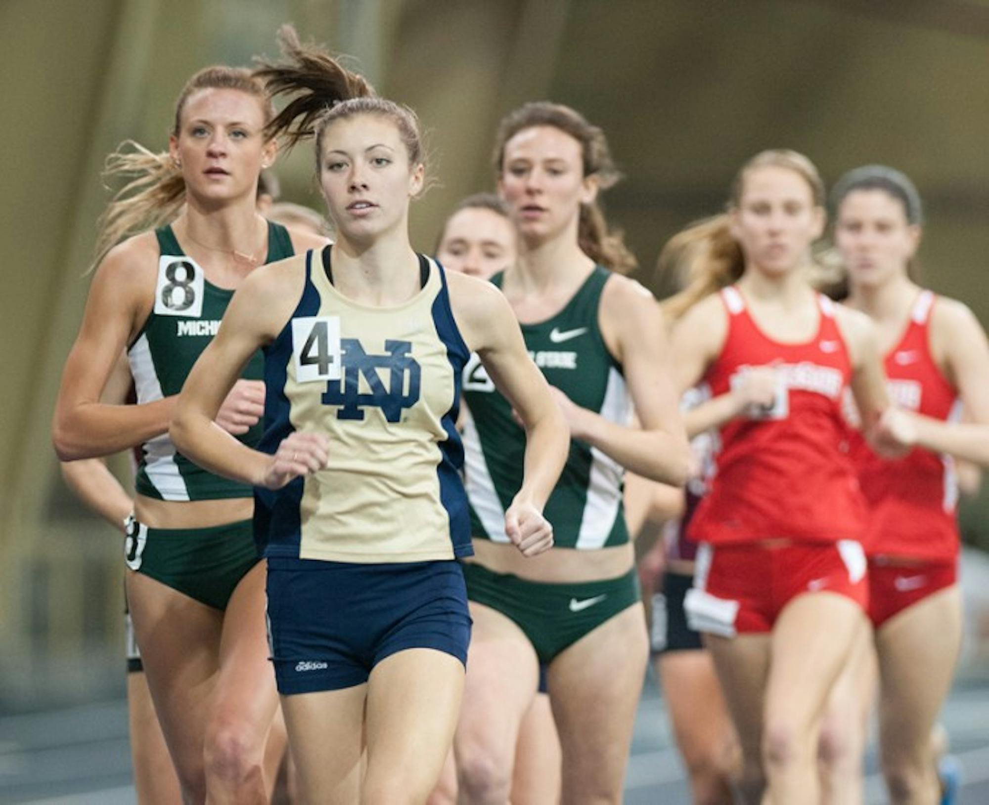 Irish senior Kelly Curran competes during the Notre Dame Invitational in the Loftus Center on Saturday.