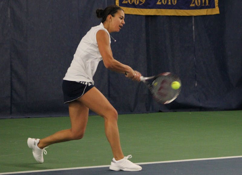 Quinn-Gleason-2013-2014-20140202-Eck-Tennis-Center-Emmet-Farnan-The-Observer-vs-IU-W-Tennis
