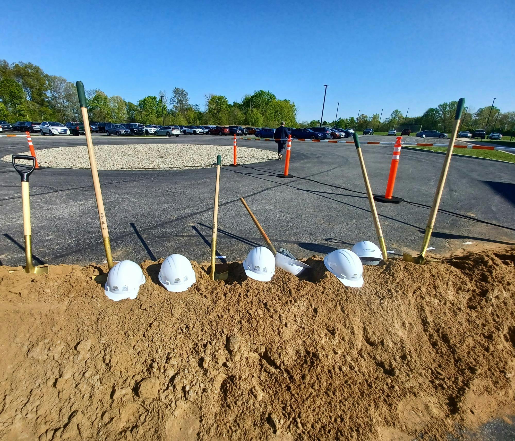 Ceremonial shovels and hats for new residence hall.jpg
