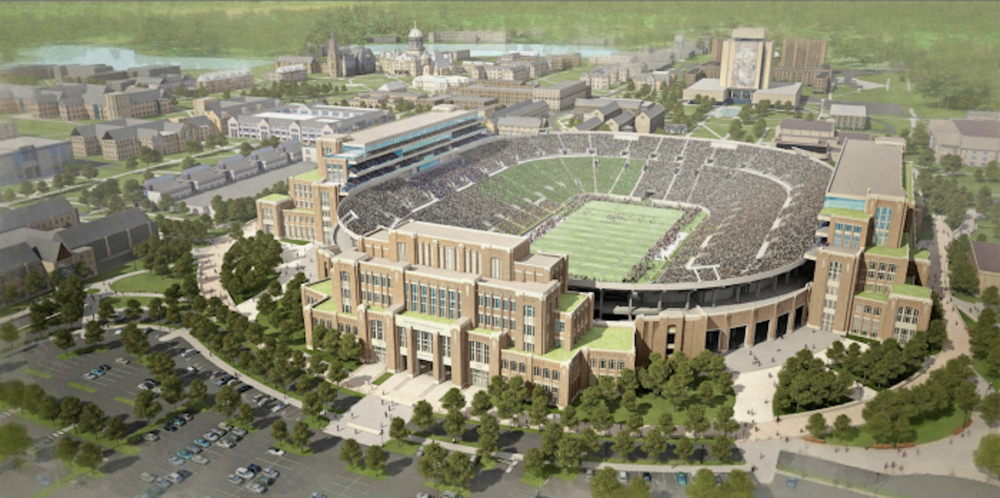 The University announced plans to build three integrated additions to the Stadium as early as winter of 2014.
