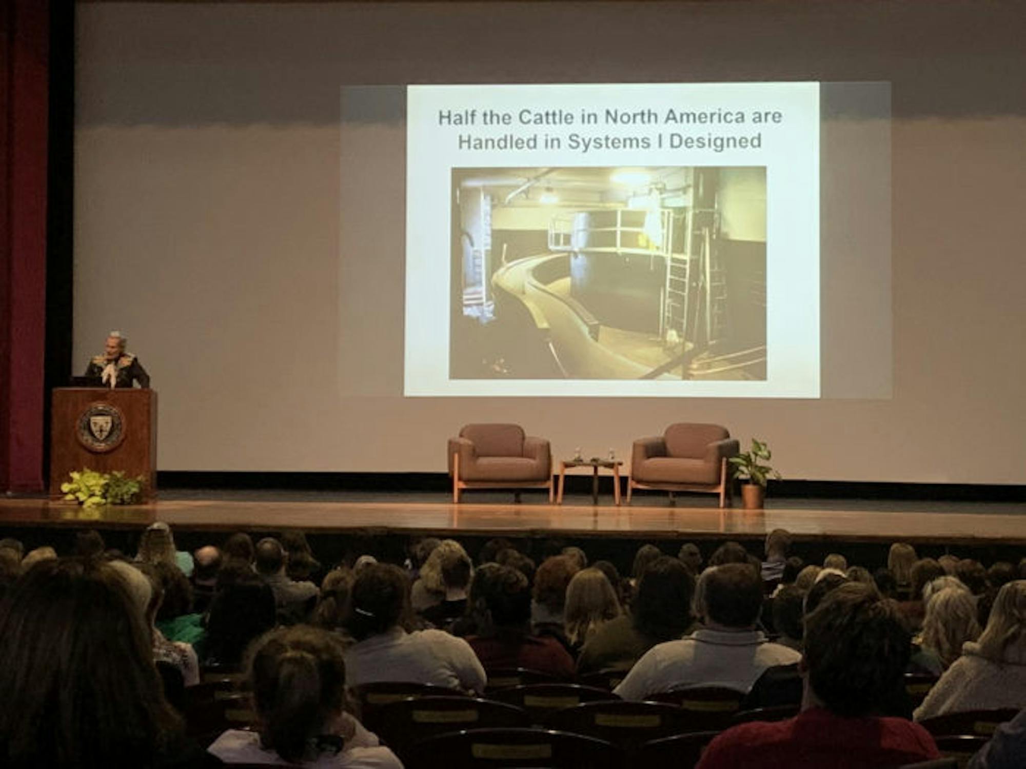 Temple Grandin speaking at Saint Mary's College