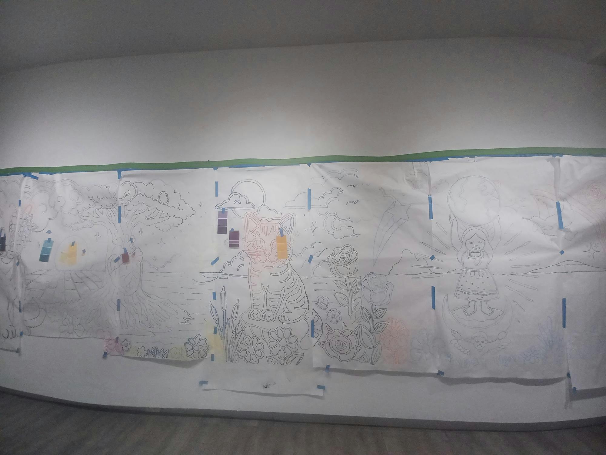 Sketches shown for central painting at Moreau Gallery