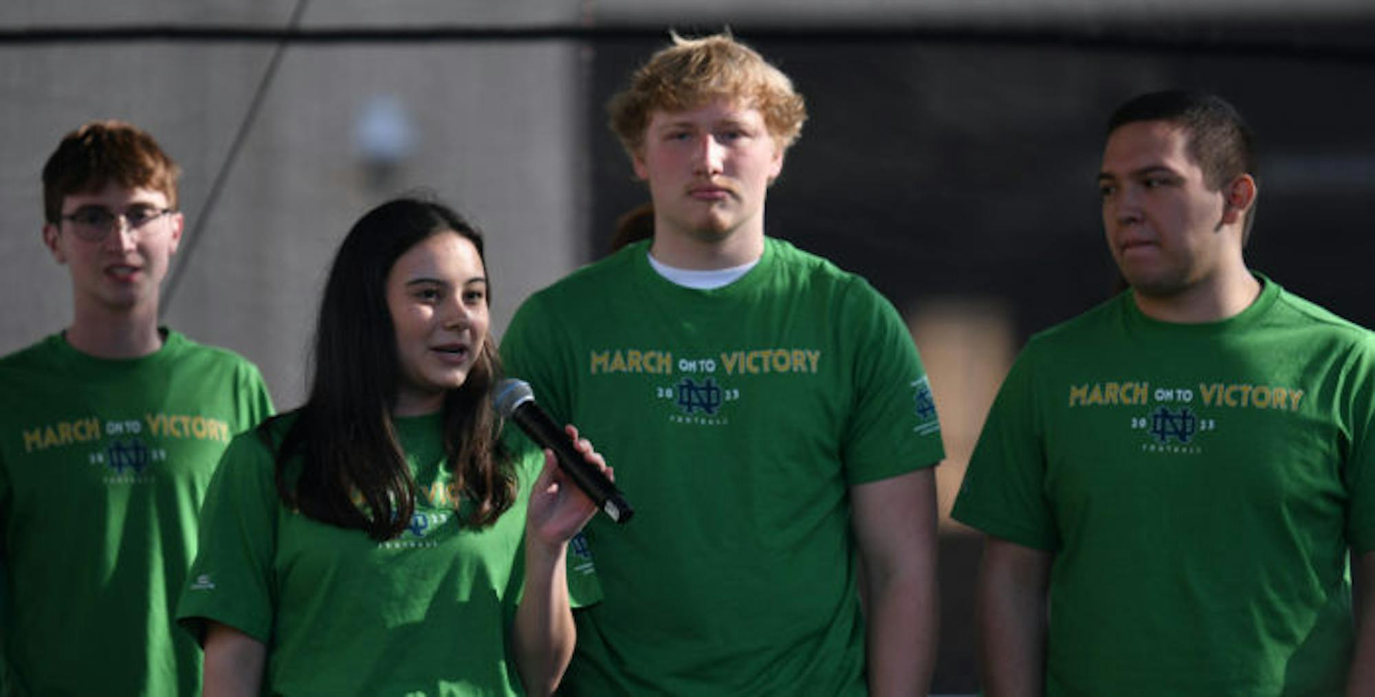 Members of The Shirt committee unveiled the The Shirt 2023 Friday at a celebration on Library Lawn.