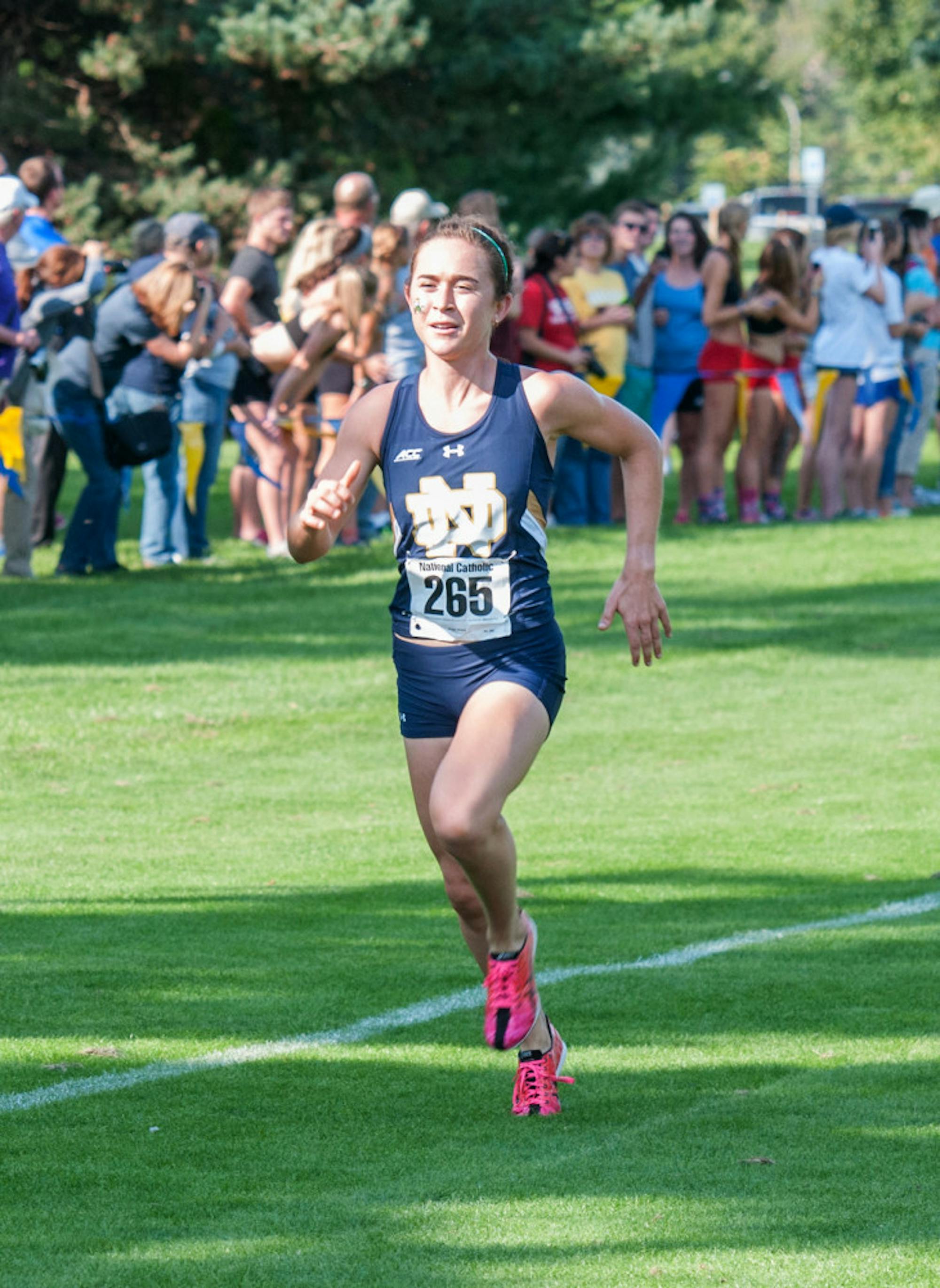 Molly Seidel races during the fall cross country season at the National Catholic Championships on Sept. 19 at Notre Dame Golf Course.