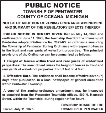 Pentwater Township Zoning Amendment Fences July 11, 2025 Echo.pdf