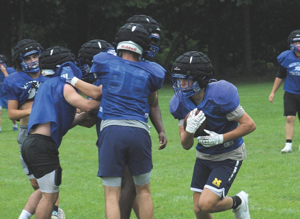 Montague preseason football practice