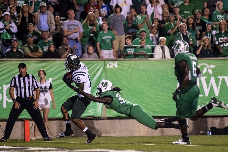 Football: Ohio outlasts Marshall to triumph in Battle for the Bell win  