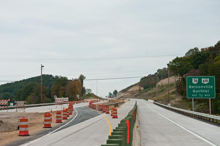 Nelsonville bypass under construction  