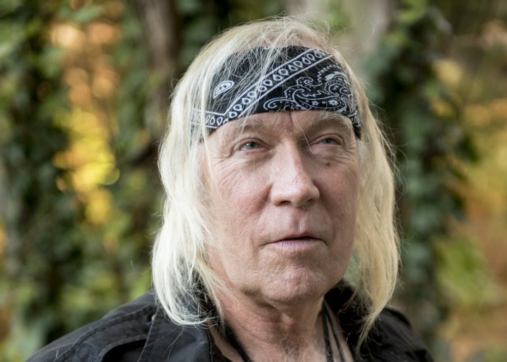 Wiccan Shaman Gary Herron poses for a portrait outside of his home in New Straitsville, Ohio. Herron has over 30 years of Occult and Metaphysical experience, and has a Masters Degree in Metaphysics.