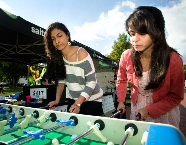 Sponsored foosball tournament puts new spin on South Green afternoon  