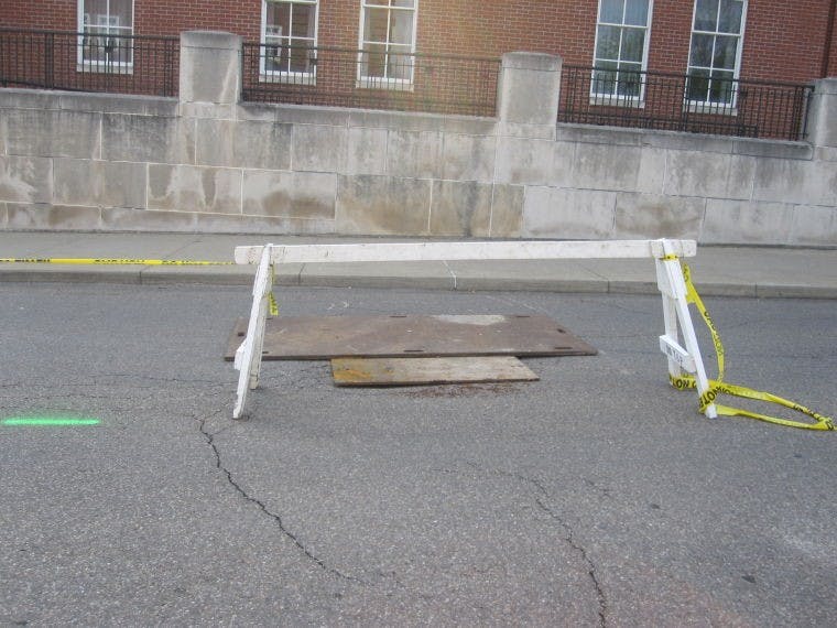 Tunnel collapse closes part of University Terrace  