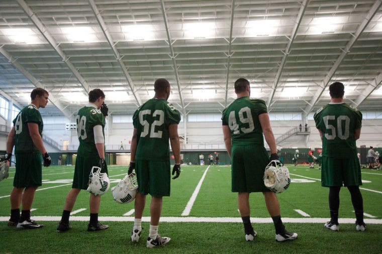 Players are eager to put the new fieldhouse to use for practices  