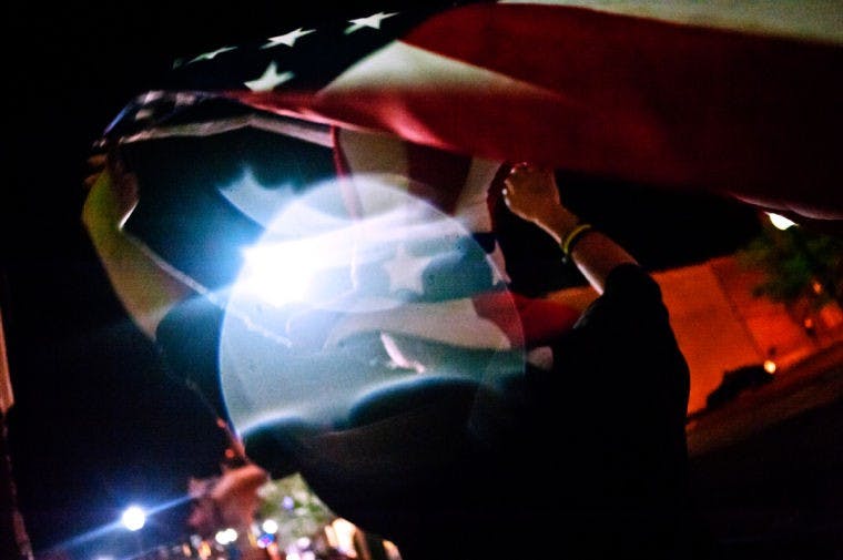 American Pride on Court Street following announcement of bin Laden's death  