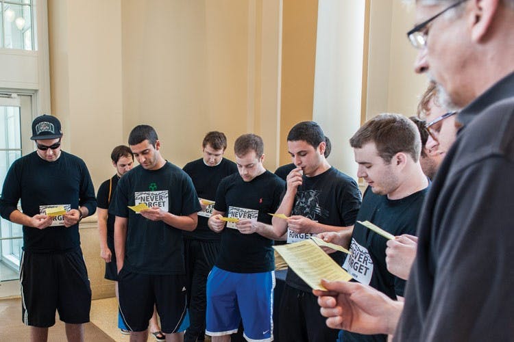 Students memorialize Holocaust by marching, attending survivor's speech  