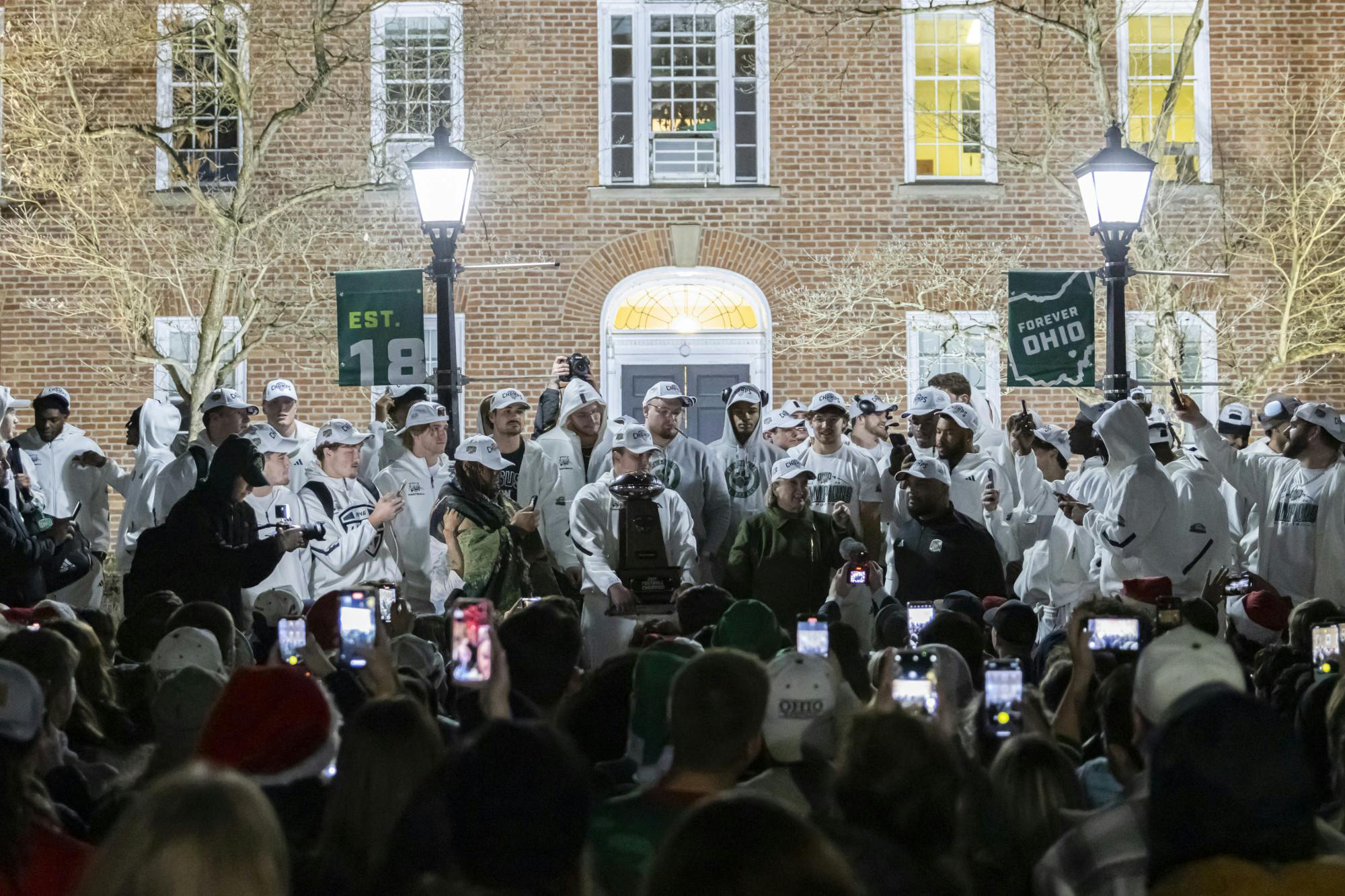MAC Champions celebrate on College Green 