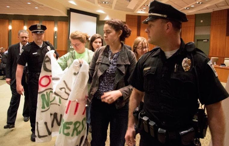 Civil Disobedience: Student protestors are charged for disruption  