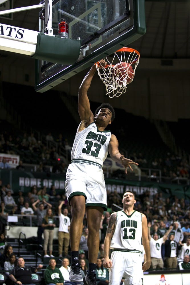 Antonio Campbell was the Bobcat's most dominant player in the 2015-16 season, earning AP Honorable Mention for All-American. Hype for Campbell was high for the 16-17 season, but a broken right foot suffered on Jan. 14 ended his Ohio career. (FILE)