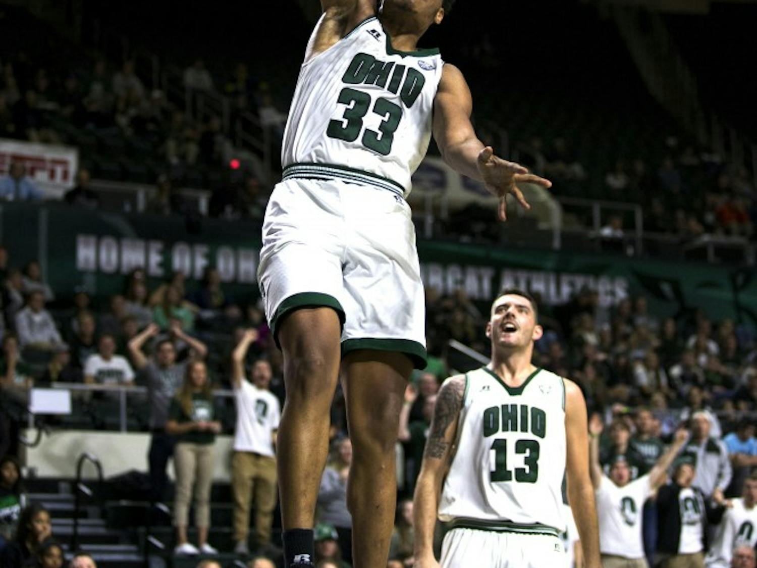 Antonio Campbell was the Bobcat's most dominant player in the 2015-16 season, earning AP Honorable Mention for All-American. Hype for Campbell was high for the 16-17 season, but a broken right foot suffered on Jan. 14 ended his Ohio career. (FILE)