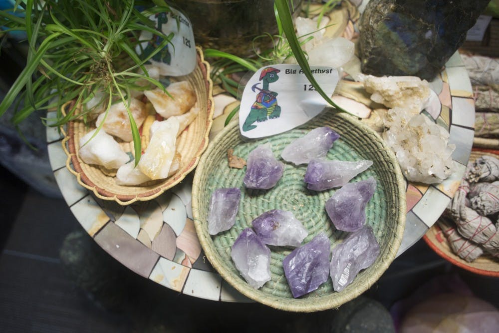 Amethyst is displayed at Cool Digs on October 24, 2016. Some people use the minerals found at Cool Digs for crystal magic. (EMILY MATTHEWS | PHOTO EDITOR)