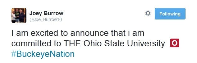 Athens HS quarterback commits to Ohio State  