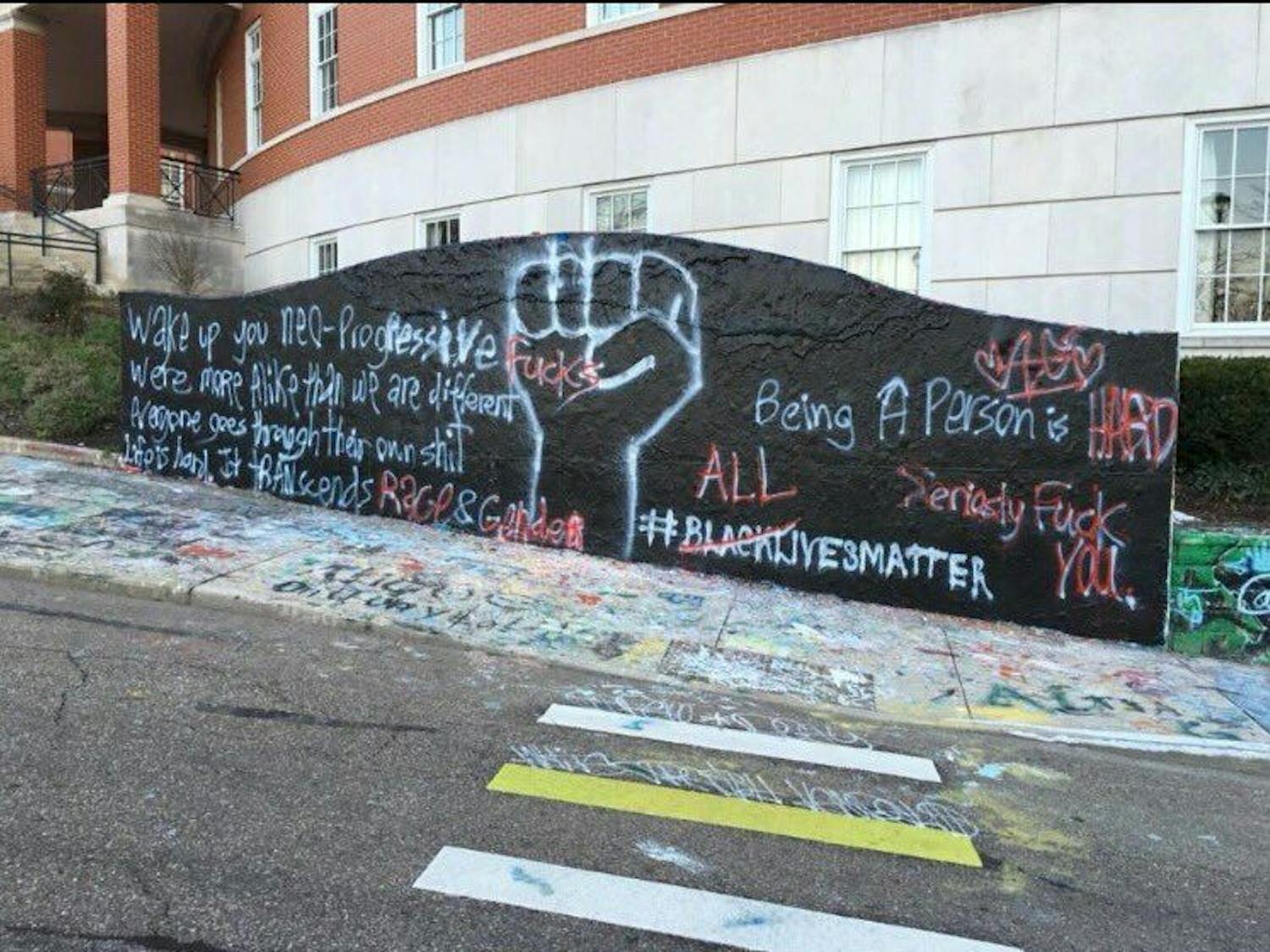 Defaced Black Lives Matter Graffiti
