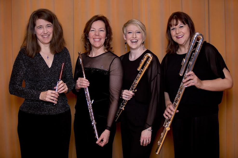 : PANdemonium 4, a flute quartet comprised of professors from different universities, will make its debut performance on Monday. Provided via&nbsp;Erika Flugge Photography.&nbsp;