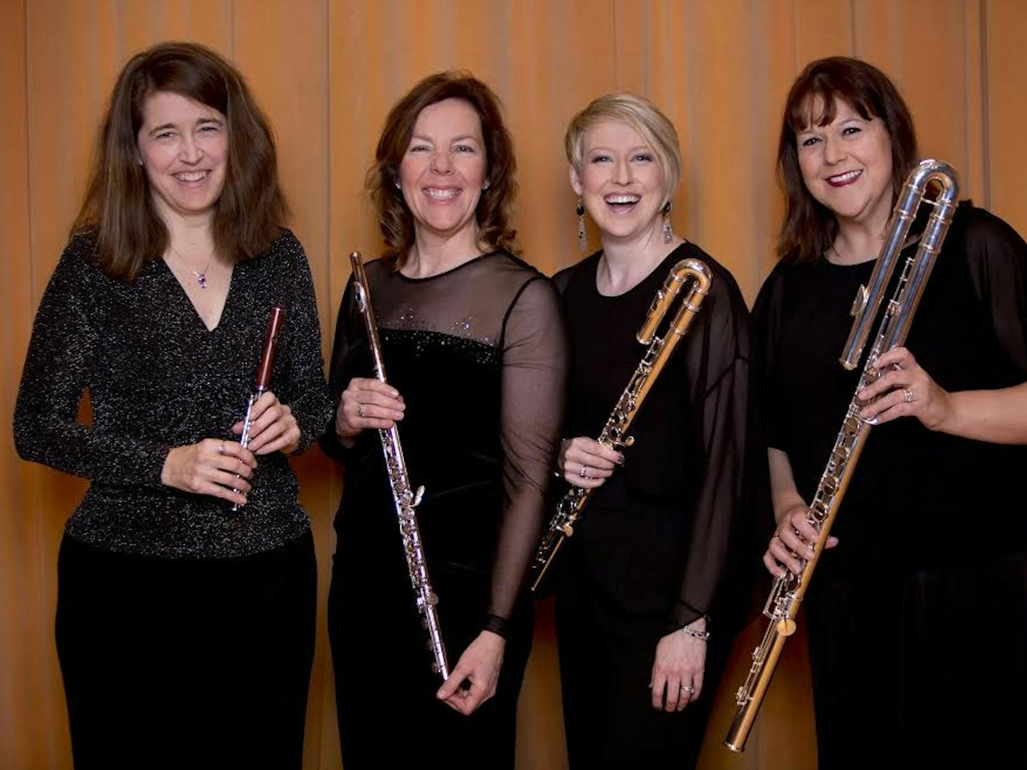 : PANdemonium 4, a flute quartet comprised of professors from different universities, will make its debut performance on Monday. Provided via&nbsp;Erika Flugge Photography.&nbsp;