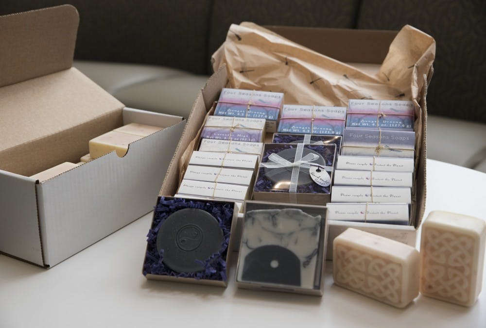 Julie Goettge, Adminsitrative Specialist in the Physics and Astronomy Department, is the owner of Four Seasons Soaps, a company that makes artisan soaps. Goettge makes these soaps out of her own house and creates a variety of styles and scents. (BLAKE NISSEN | FOR THE POST)