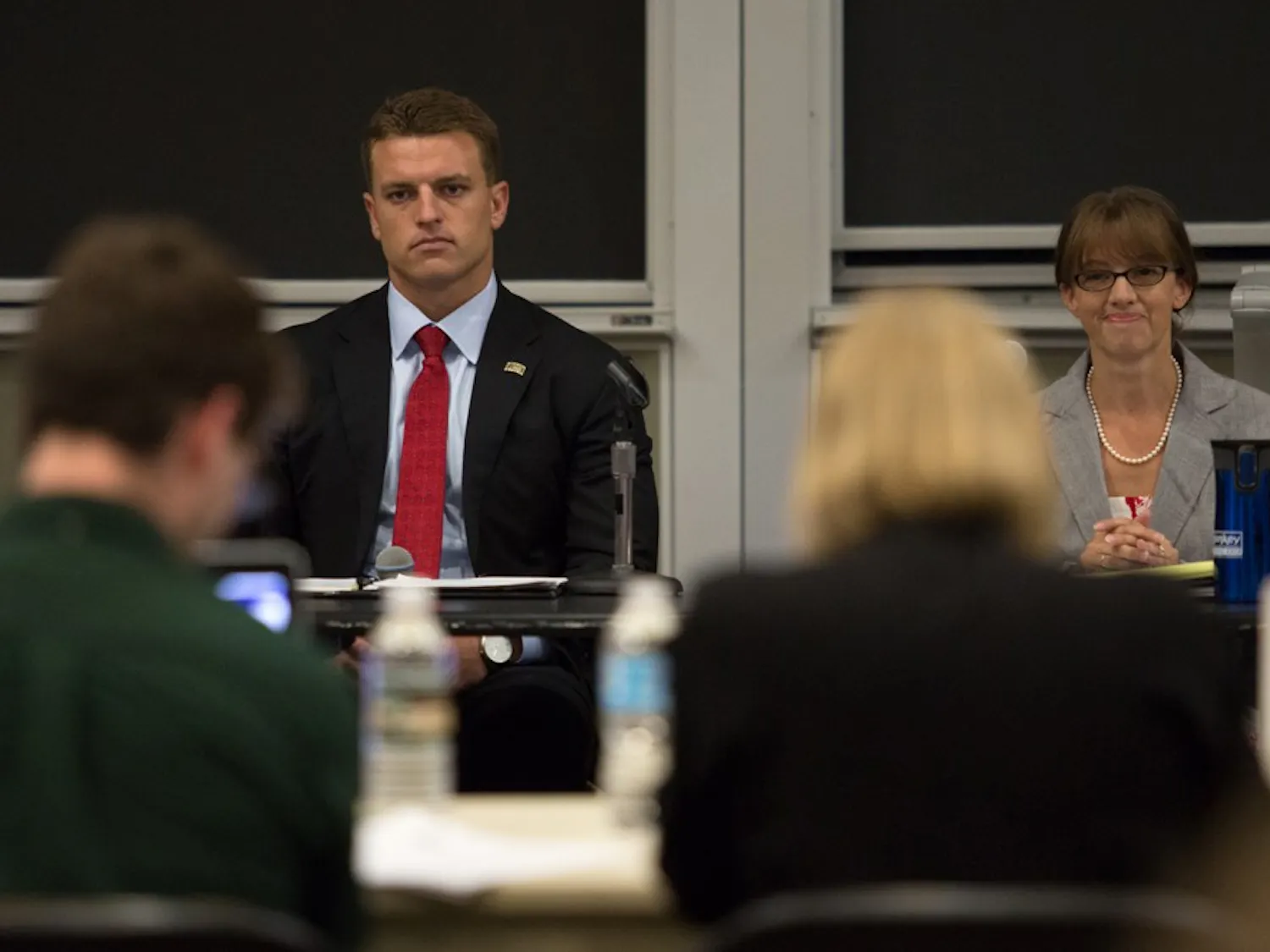 Jay Edwards (R) and Sarah Grace (D) debate for the Ohio House of Representatives on September 27, 2016 in Walter Hall.