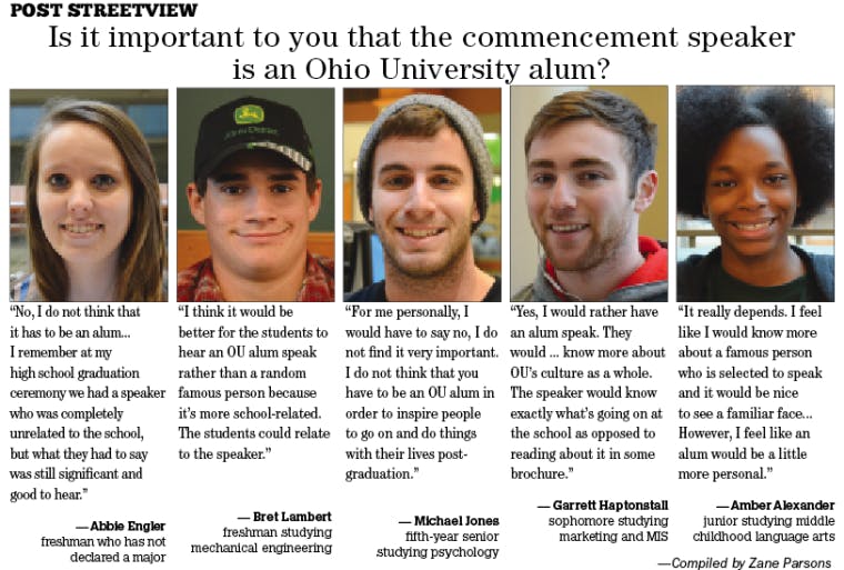 Post Streetview: Is it important to you that the commencement speaker is an Ohio University alum?  
