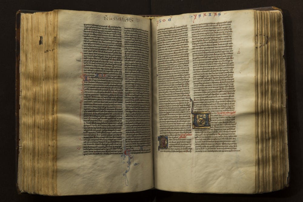 Ohio University LibrariesRobert E. and Jean R. Mahn Center for Archives and Special Collections. Biblia Latina cum glossa ordinaria : facsimile reprint of the editio Princeps Adolph Rusch of Strassburg 1480/81 / introduction by Karlfried Froehlich and Margaret T. GibsonAuthor:Froehlich, KarlfriedGibson, Margaret TRusch, Adolph4 v. : facsim., ill. ; 37 cmIncunabula -- FacsimilesBS75 1480a  V.1  Bible. Latin. Vulgate. 1480/81OCLC Number	 26717069ISBN	 2503502571