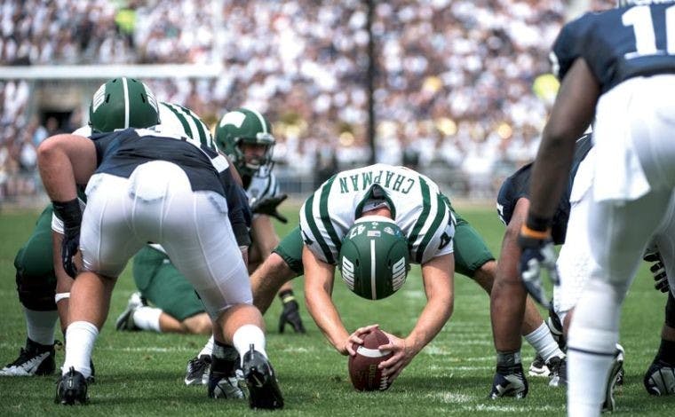 Football: Redshirt freshman applies skills obtained in wrestling to a whole new sports arena  