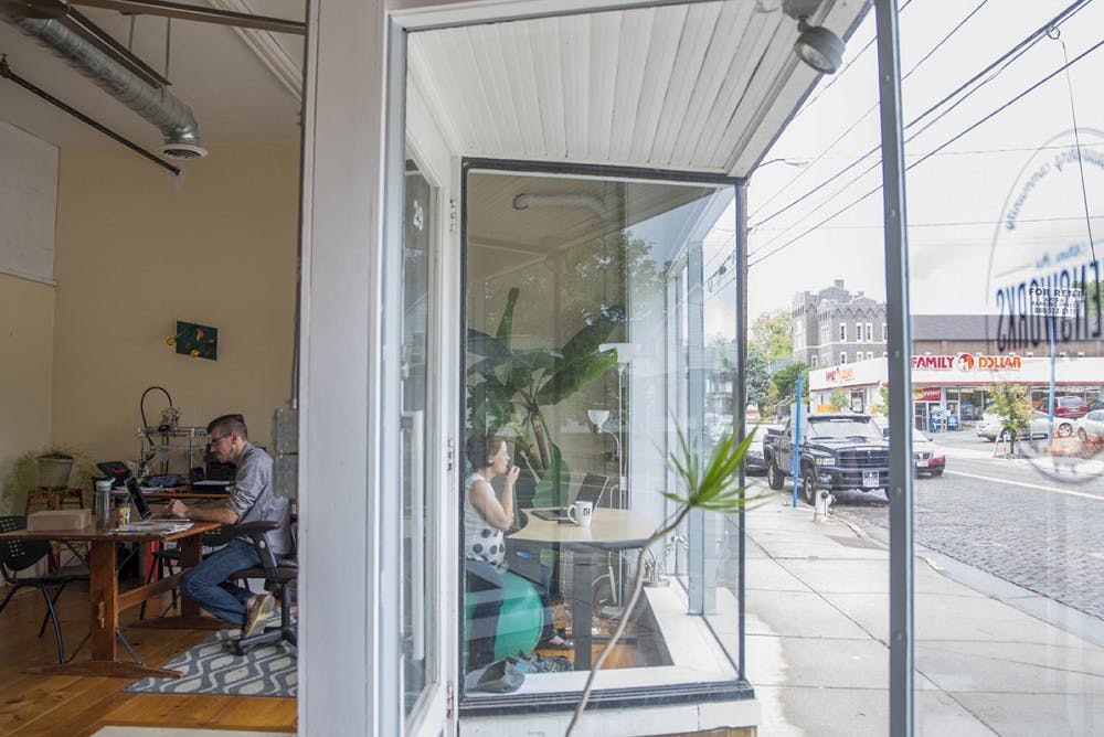Athens Works, a shared workspace composed of multiple small businesses in the Athens is located on 25 East Carpenter.AUSTIN JANNING | FOR THE POST